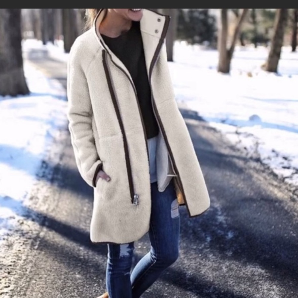 Faux Fur White Coat